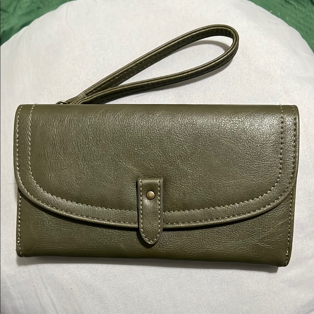Olive Green Women's Wristlet Clutch